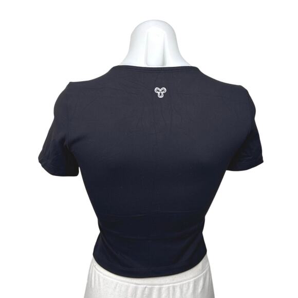 Aritzia TNA Action Black Crewneck Short Sleeve Activewear Crop Tee T-shirt Top S - Picture 2 of 3